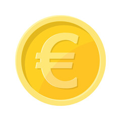 Simple illustration of euro coin Concept of internet currency