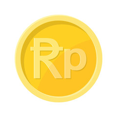 Simple illustration of Indonesian rupee, coin Concept of internet currency
