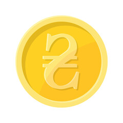Simple illustration of ukrainian Hryvnia currency symbol, coin Concept of internet currency