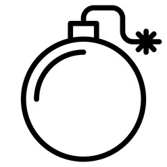 bomb line icon style