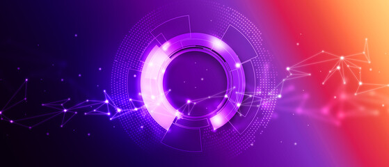 Obraz premium Abstract technology background with plexus effect