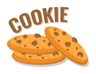 cookies with chocolate. Vector hand drawn vintage engraving illustration for poster, label and menu bakery shop
