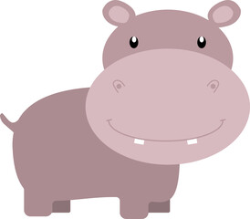 vector illustration hippopotamus Safari Animal Cartoon for print, Png.
