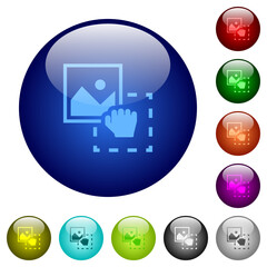 Grab image to upload color glass buttons