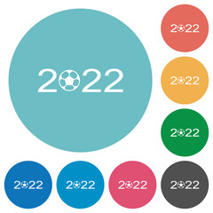 Soccer tournament 2022 flat round icons