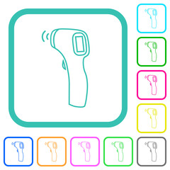 Contactless thermometer outline vivid colored flat icons