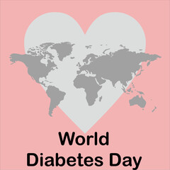 Vector illustration World diabetes day poster awareness in november