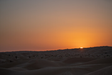 sunrise in the desert, Douz region, southern Tunisia