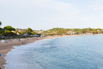 Fine sand beach on the Costa Brava, Girona, S'Agaro, Catalonia, Spain