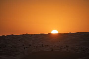 sunrise in the desert, Douz region, southern Tunisia