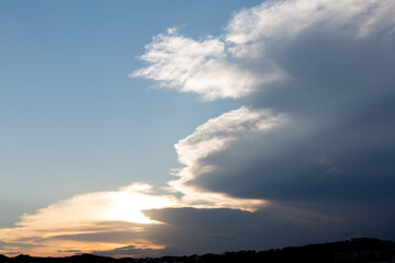 Clouds at sunset on a late summer day.