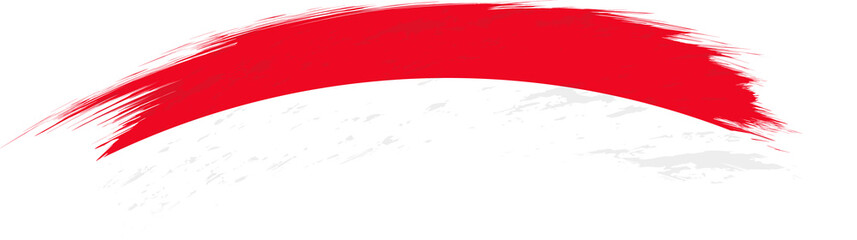 Flag of Indonesia in rounded grunge brush stroke.
