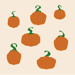 Print set of pumpkins vector