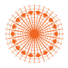 Vector mandala pattern. Traditional Halloween elements. Abstract lace pattern. Decorative colorful ornament.