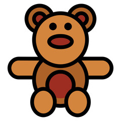 Teddy bear filled outline icon style