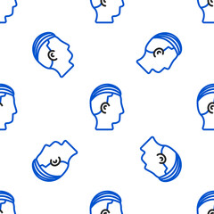Line Hairstyle for men icon isolated seamless pattern on white background. Colorful outline concept. Vector
