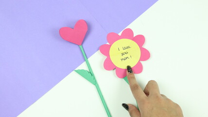 Mother's Day Heart Flower Card