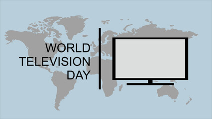 Simple World Television Day vector with world map background. Suitable for poster, greeting card and banner.
