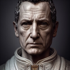 Julius Caesar Roman emperor, 3D illustration - obrazy, fototapety, plakaty