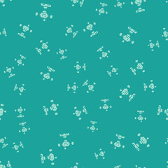 Green Disassembled robot icon isolated seamless pattern on green background. Artificial intelligence, machine learning, cloud computing. Vector