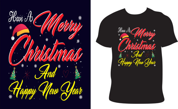 Christmas happy new year t-shirt vector design