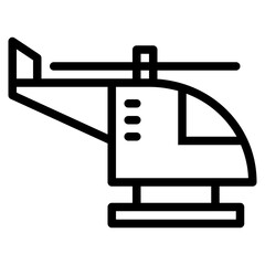 helicopter line icon style