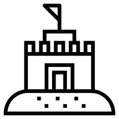 Sand castle line icon style