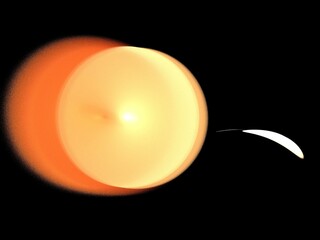 sun in space art design graphic illustration fractal yellow black