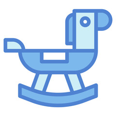 Rocking horse two tone icon style