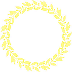 Golden branches wreath isolated vector