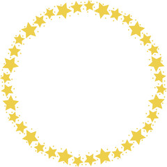 Golden Five pointed star wreath isolated vector