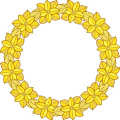 Golden Christmas plant wreath isolated vector