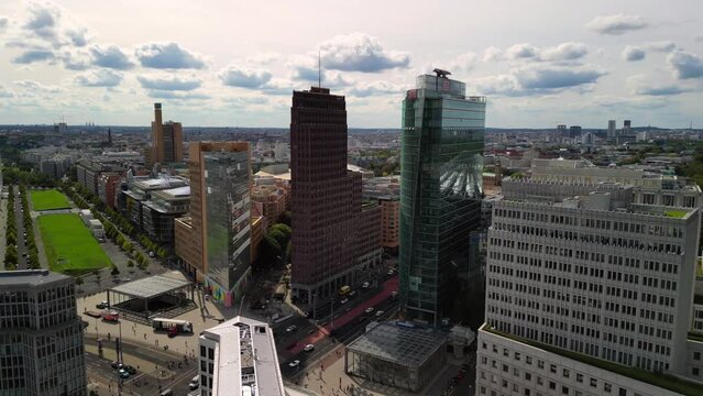 berlin equivalent to the walk of fame in LA. Stunning aerial view flight berlin