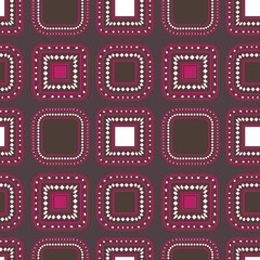 Seamless pattern with geometric aboriginal ornament. Ethnic tribal rounded color background. Afican, australian motiph. Dots painting. Vector illustration, template design for cloth, card, fabric