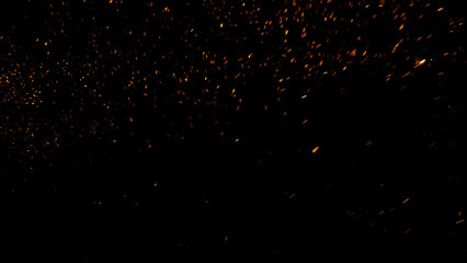 Overlay fire sparks bonfire embers. Burning red hot flying sparks fire overlays rise in the dark...