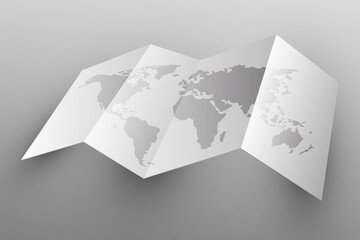 the plate on which the world is on the leaflet. Image of a stylized world map.