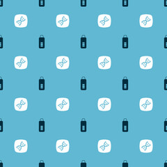 Set Digital thermometer and DNA symbol on seamless pattern. Vector