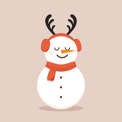 Snowman cartoon vector. Snowman wear a winter theme. Graphic resource about winter and christmas for content , banner, sticker label and greeting card.