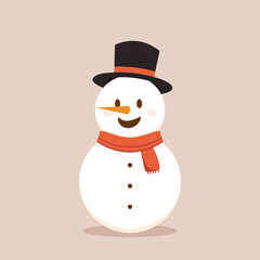 Snowman cartoon vector. Snowman wear a winter theme. Graphic resource about winter and christmas for content , banner, sticker label and greeting card.