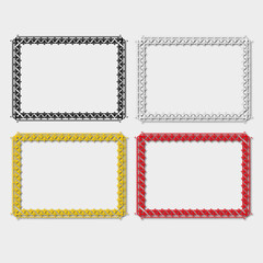 set of multi-colored frames, in the style of an ornament