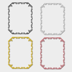 set of multi-colored frames, in the style of an ornament