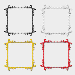 set of multi-colored frames, in the style of an ornament