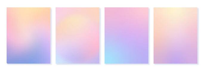 Set of gradient backgrounds in pastel colors. For brochures, booklets, banners, wallpapers, business cards, social media and other projects. For web and print.