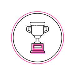 Filled outline Award cup icon isolated on white background. Winner trophy symbol. Championship or competition trophy. Sports achievement sign. Vector