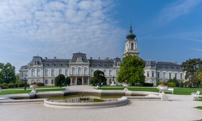 Fototapeta na wymiar panorama view of the Festetics Palace and Gardens in Keszthely on Lake Balaton