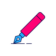 Filled outline Fountain pen nib icon isolated on white background. Pen tool sign. Vector