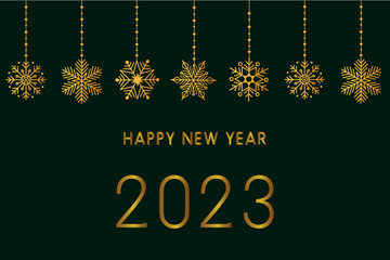Happy New Year greeting card. Happy new year 2023. Holiday greeting card design. Vector illustration