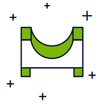 recommend clip art: Filled outline Skate park icon isolated on white background. Set of ramp, roller, stairs for a skatepark. Extreme sport. Vector
