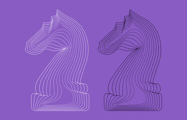 illustration chess pieces with the knight icon. A chess piece.