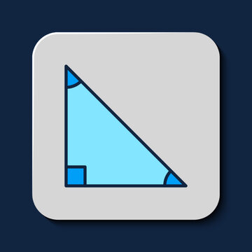 recommend clip art: Filled outline Triangle math icon isolated on blue background. Vector